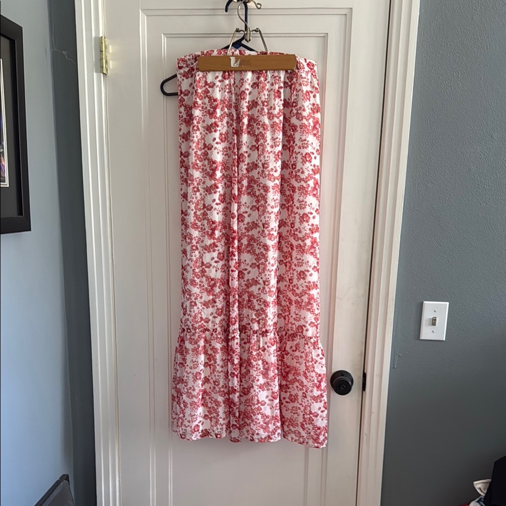 White Cream Ruffled Tiered Maxi Skirt